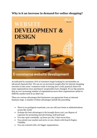 why is it an increase in demand for online