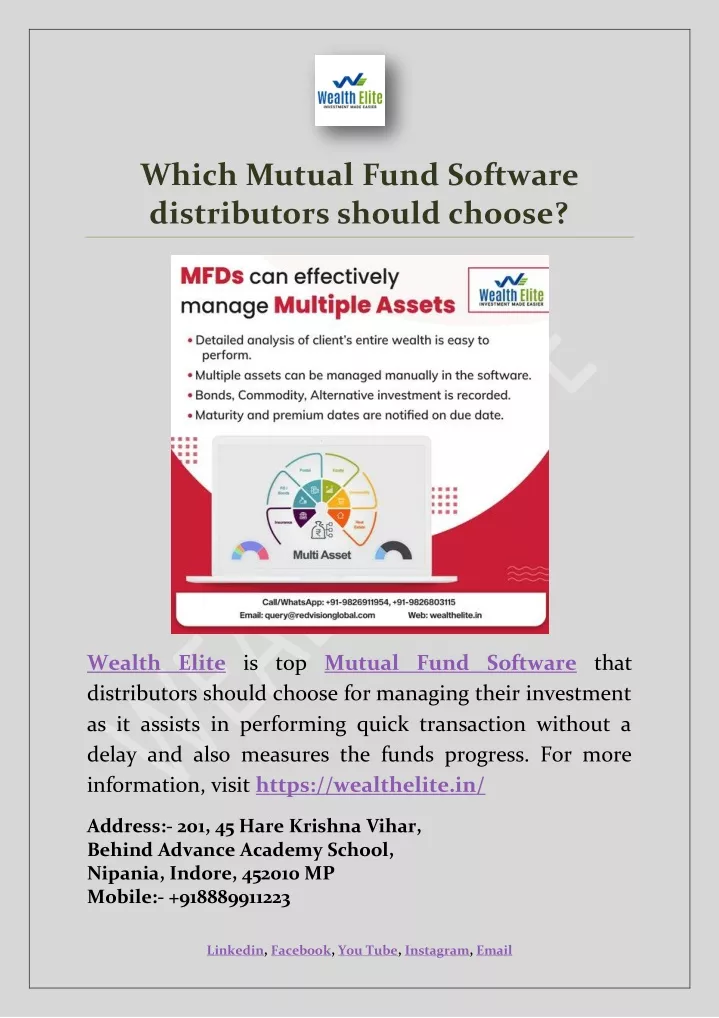 which mutual fund software distributors should