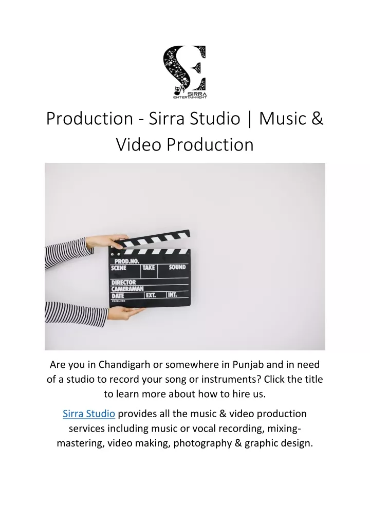 production sirra studio music video production