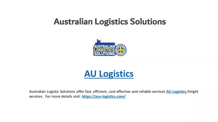 australian logistics solutions