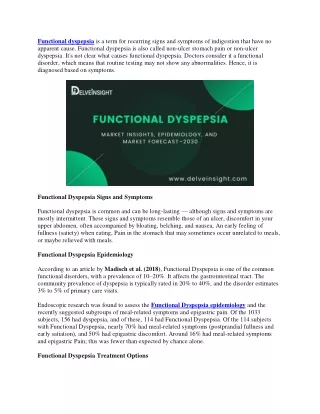 Functional Dyspepsia Market