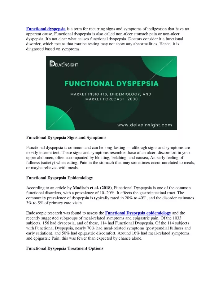 functional dyspepsia is a term for recurring