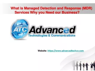 Managed Detection and Response ( MDR ) Services - AdvancedTechCo
