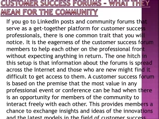 customer success forum