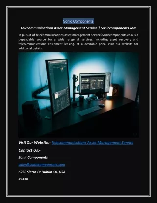 Telecommunications Asset Management Service | Soniccomponents.com