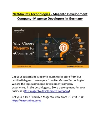 NetMaxims Technologies- Magento Development Comapny- Magento developers usa