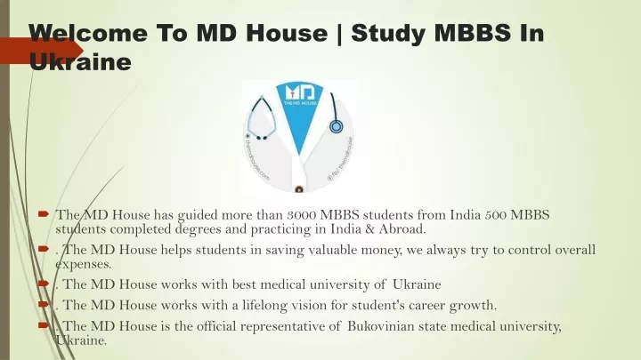 welcome to md house study mbbs in ukraine