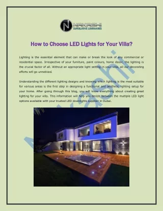 How to Choose LED Lights for Your Villa