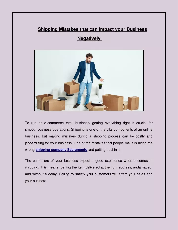 shipping mistakes that can impact your business