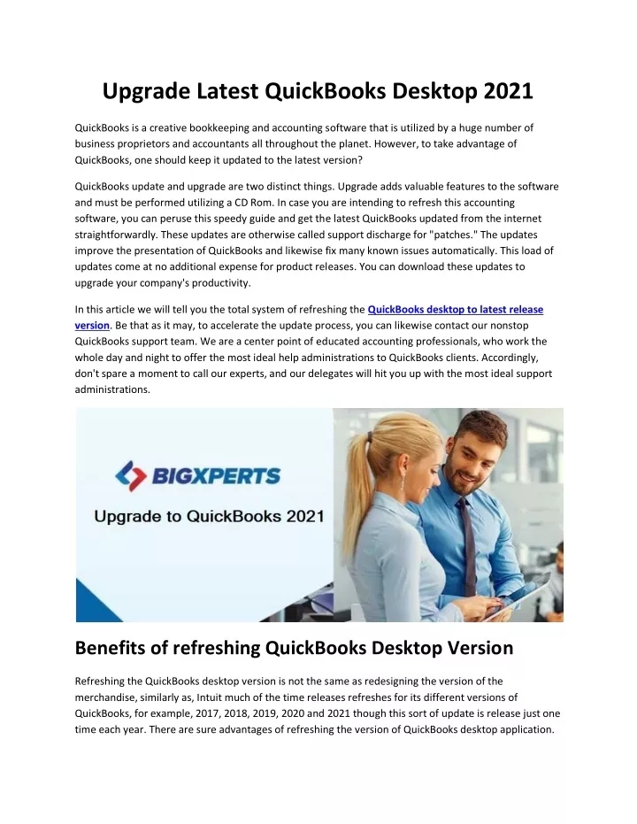 upgrade latest quickbooks desktop 2021