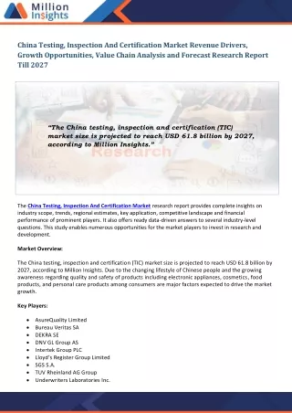 china testing inspection and certification market