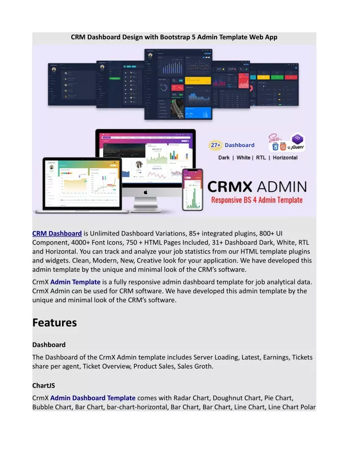 crm dashboard design with bootstrap 5 admin