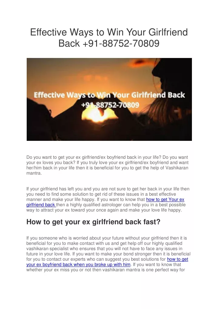 effective ways to win your girlfriend back