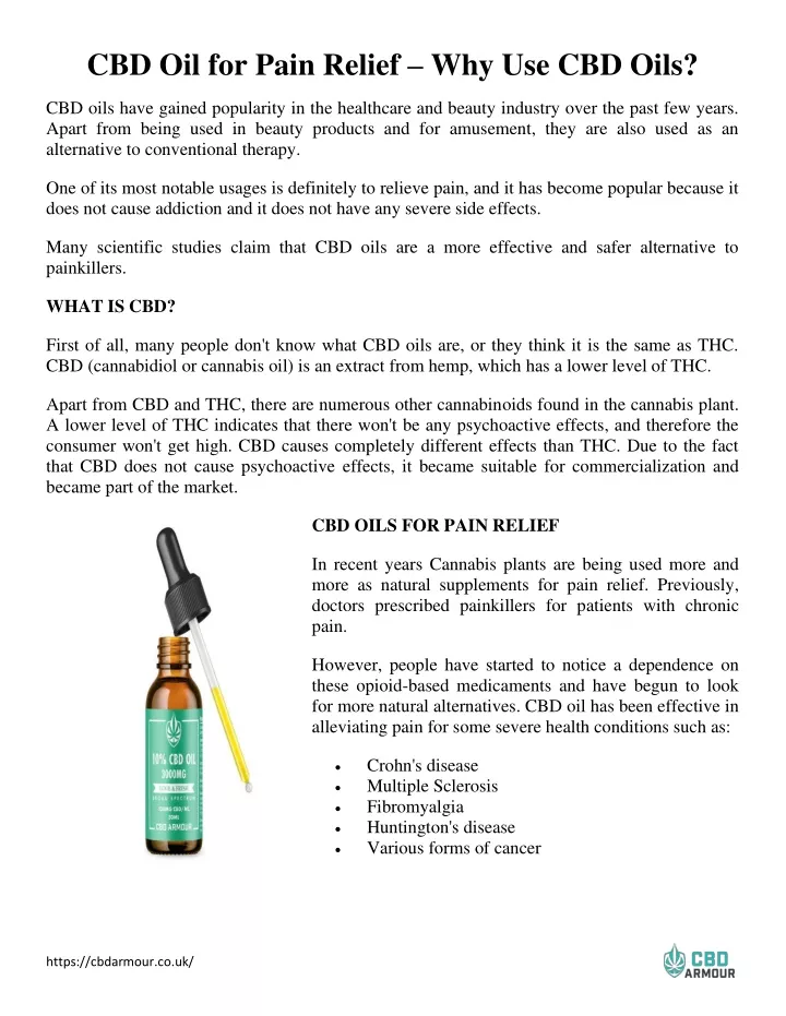 cbd oil for pain relief why use cbd oils
