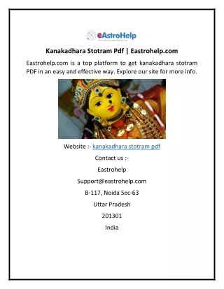 kanakadhara stotram pdf eastrohelp com