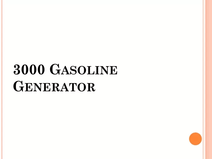 3000 gasoline generator