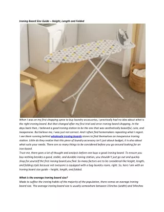 ironing board size guide height length and folded