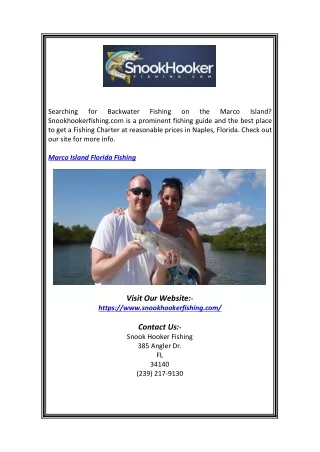 Marco Island Florida Fishing | Snookhookerfishing.com
