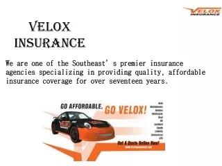 Auto Insurance Companies In Georgia! Velox Insurance