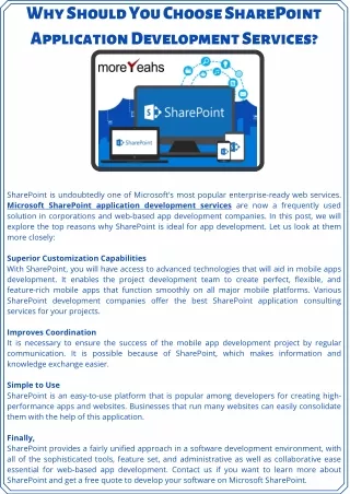 why should you choose sharepoint application