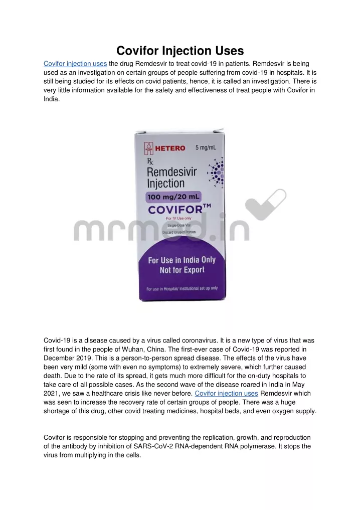 covifor injection uses