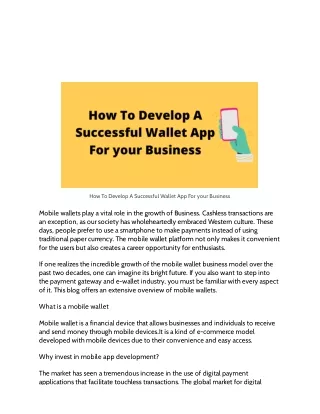 how to develop a successful wallet app for your