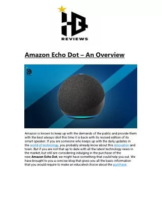 amazon echo dot an overview