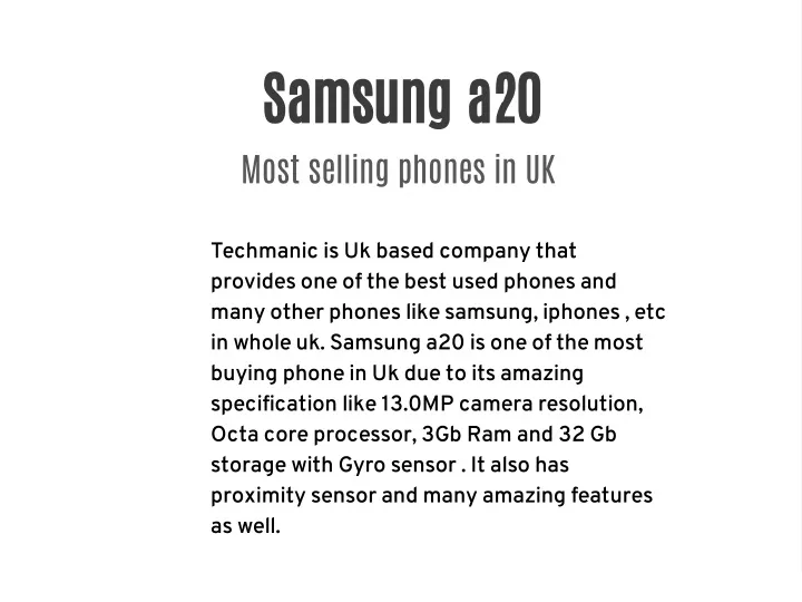 samsung a20 most selling phones in uk