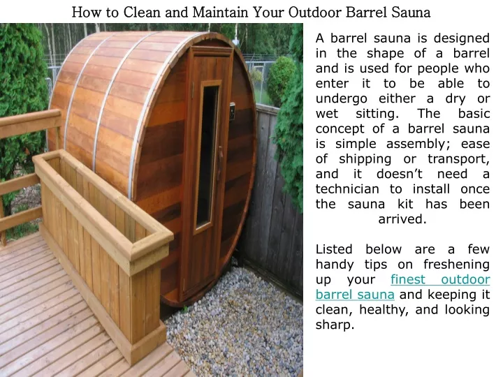 how to clean and maintain your outdoor barrel