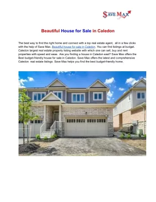 beautiful house for sale in caledon