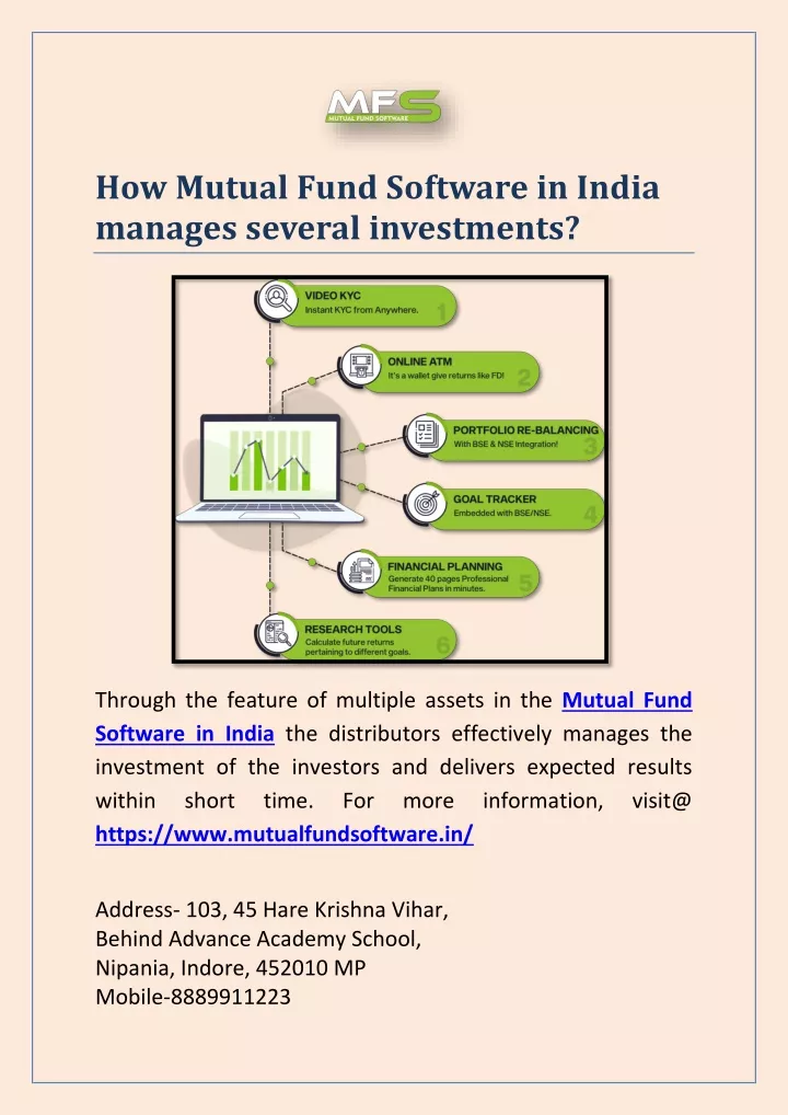 how mutual fund software in india manages several