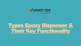 types epoxy dispenser their key functionality