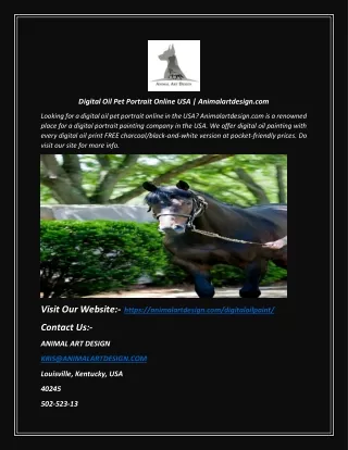 Digital Oil Pet Portrait Online USA | Animalartdesign.com