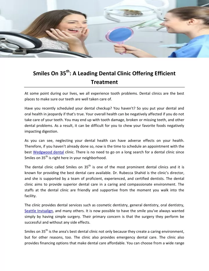 smiles on 35 th a leading dental clinic offering