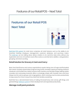 Features of our Retail POS – Next Total