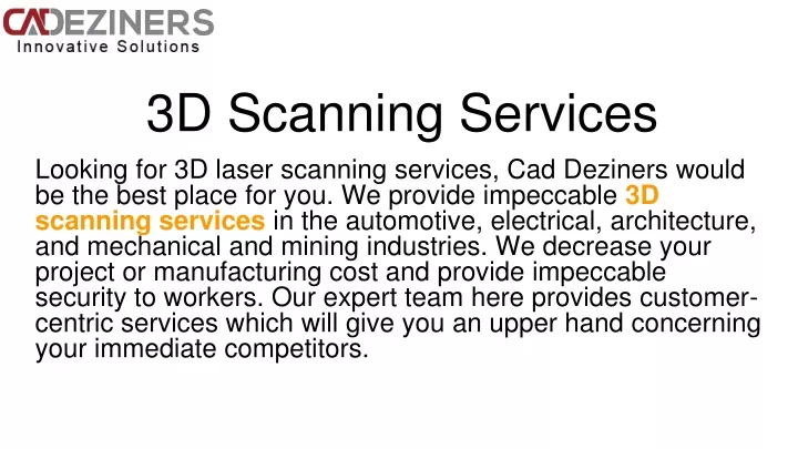 3d scanning services