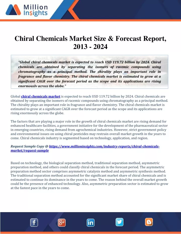chiral chemicals market size forecast report 2013