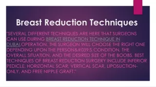 breast reduction techniques