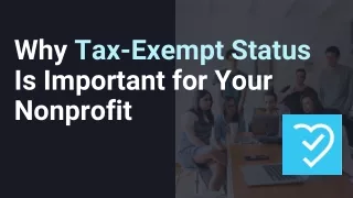 why tax exempt status is important for your