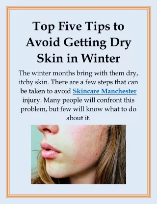 top five tips to avoid getting dry skin in winter
