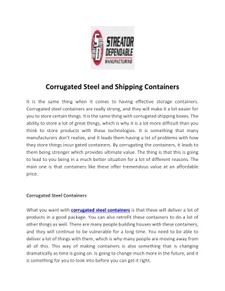 corrugated steel and shipping containers