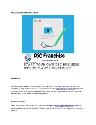 how to get digital signature franchise