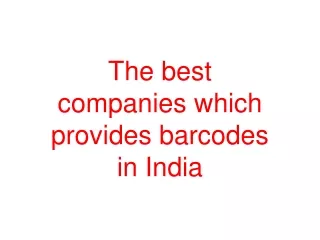 The best companies which provides barcodes in India
