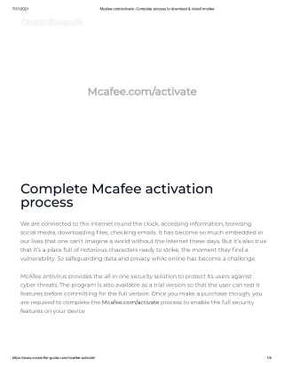 Mcafee.com_activate -Complete process to download & install mcafee