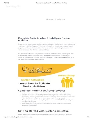 Norton.com_setup Norton Antivirus For Window And Mac