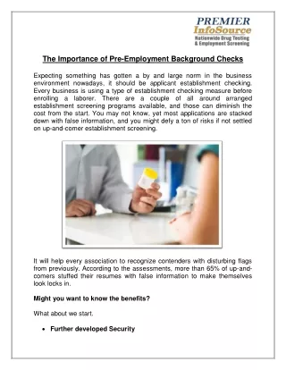 The Importance of Pre-Employment Background Checks