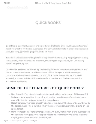 QB Online, QB for Mac, QB Desktop Products - Contactfor Guide