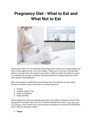 List of Foods to Eat and Avoid During Pregnancy