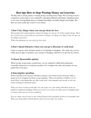 Best tips How to Stop Wasting Money on Groceries