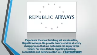 1-559-890-0229- Republic Airways Cancellation | Refund Policy